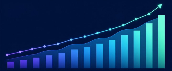 Abstract upward revenue trend